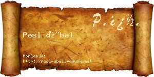 Pesl Ábel névjegykártya